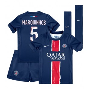 Paris Saint-Germain Marquinhos #5 Domaci Dres za Dječji 2024-25 Kratak Rukavima (+ kratke hlače)